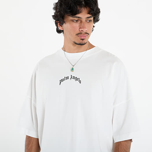 T-shirts Palm Angels Back Curved Logo Over Tee Off White/ Black