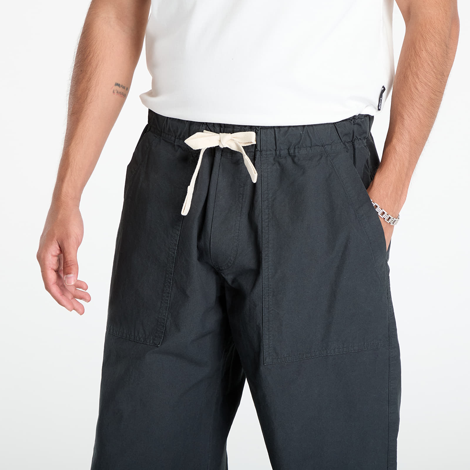 Pants Palm Angels Curved Logo Loose Pants Vintage Vintage Black/ Black