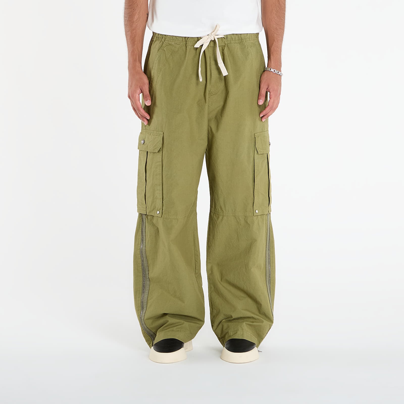Pantaloni Palm Angels Curved Logo Cargo Pants Army Green/ Dark Green L