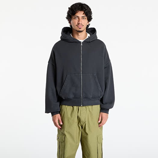 Palm Angels Gd Curved Logo Zip Hoody Vintage Black/ Black