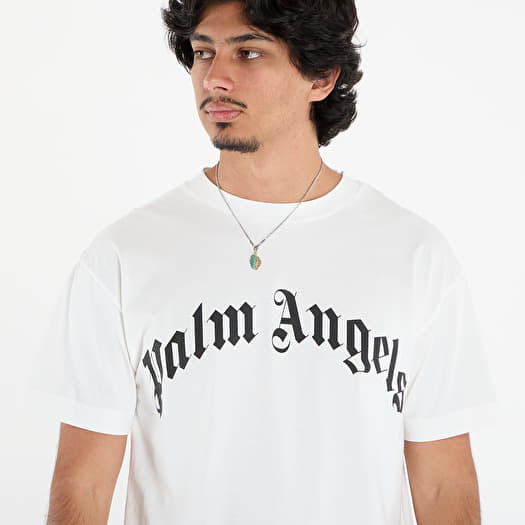 T-shirts Palm Angels Curved Logo Reg Tee Off White/ Black Footshop