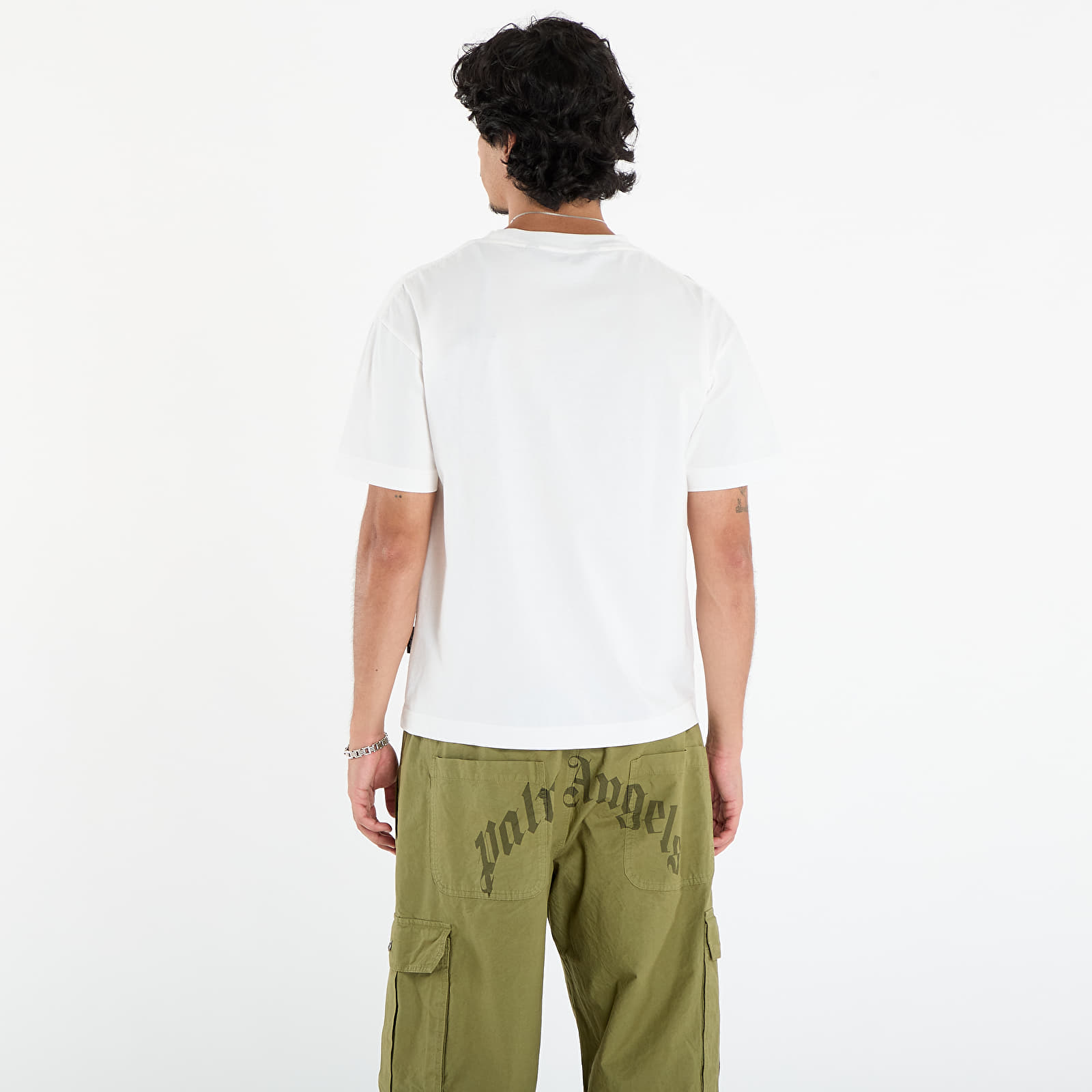 T-shirts Palm Angels Curved Logo Reg Tee Off White/ Black
