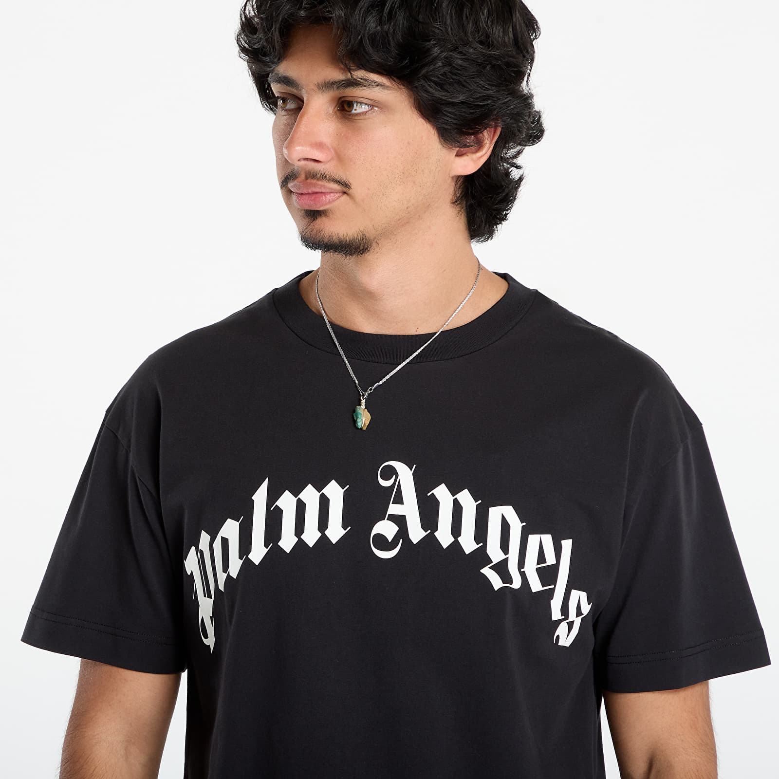 T-shirts Palm Angels Curved Logo Reg Tee Black/ Off White