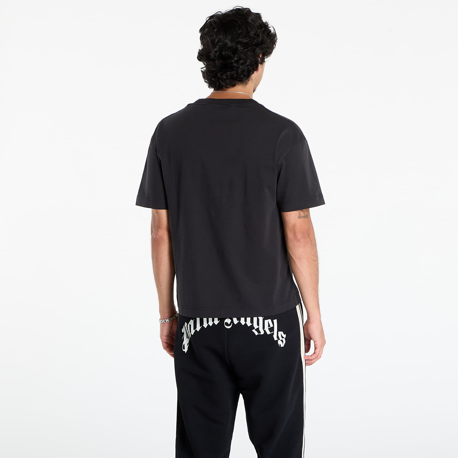 T-shirts Palm Angels Curved Logo Reg Tee Black/ Off White