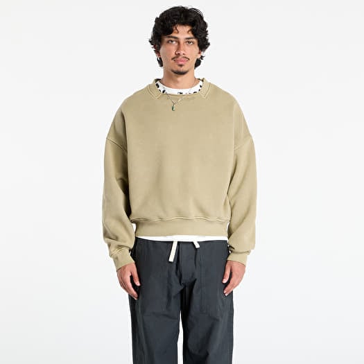 Palm Angels Curved Logo Loose Collar Crew Army Green/ Dark Green