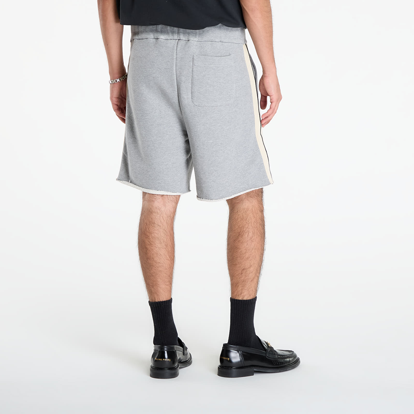 Shorts Palm Angels Curved Logo Track Sweatshort Grey Melange/ Black