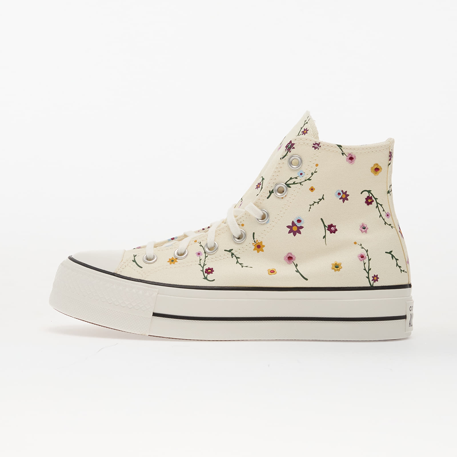 Women's shoes Converse Chuck Taylor All Star Lift Platform Embroidered Blooms Hi Egret/ Vintage White/ Black