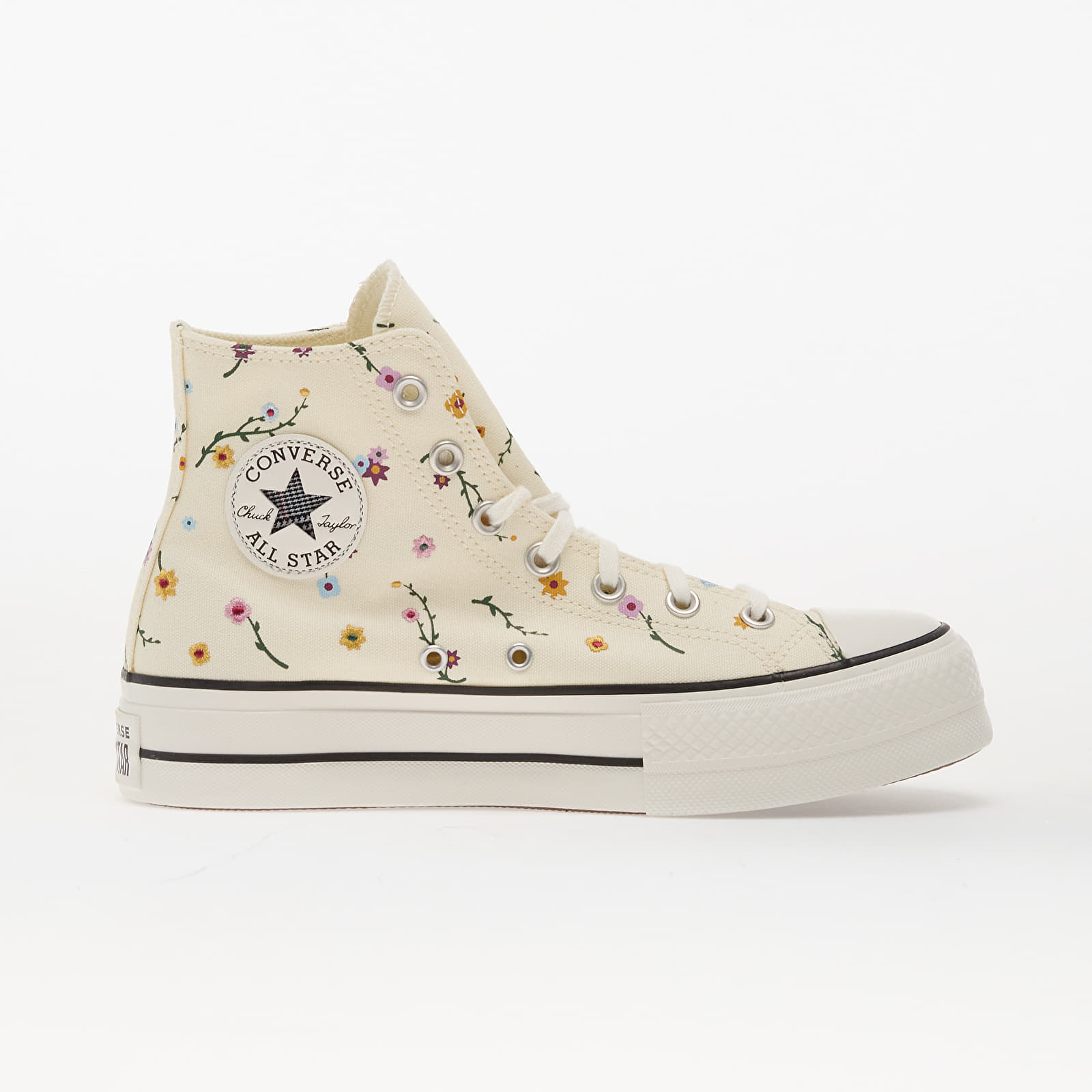 Women's shoes Converse Chuck Taylor All Star Lift Platform Embroidered Blooms Hi Egret/ Vintage White/ Black