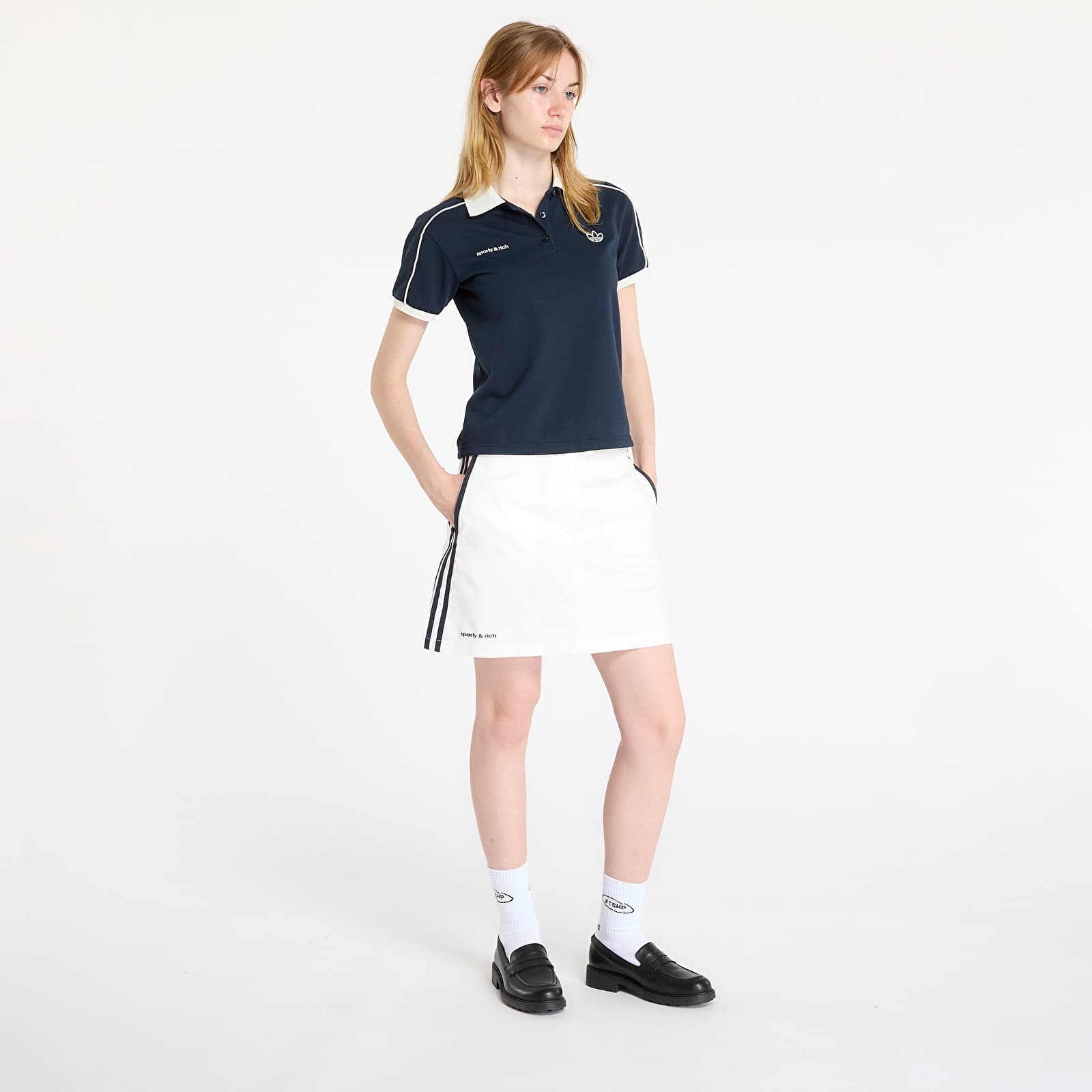 Szoknyák adidas x Sporty & Rich Skort White/ Core White/ Night Navy