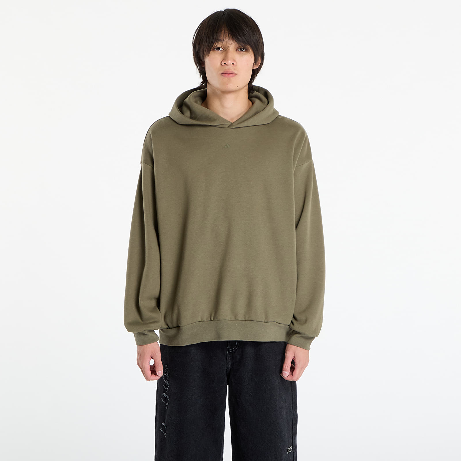 Kapucnis pulóverek és pulcsik adidas Basketball Fleece Hoodie UNISEX Olive Strata
