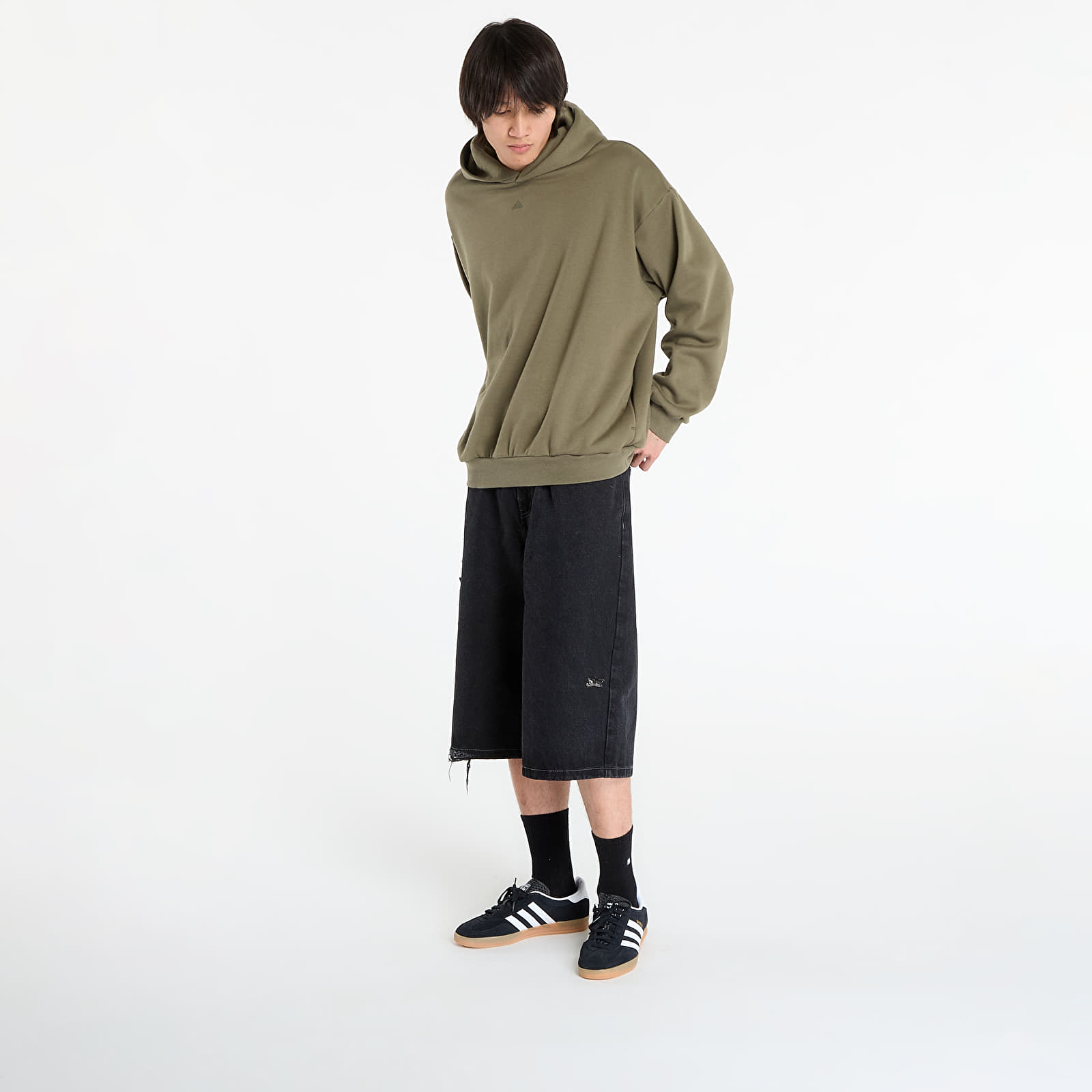 Kapucnis pulóverek és pulcsik adidas Basketball Fleece Hoodie UNISEX Olive Strata