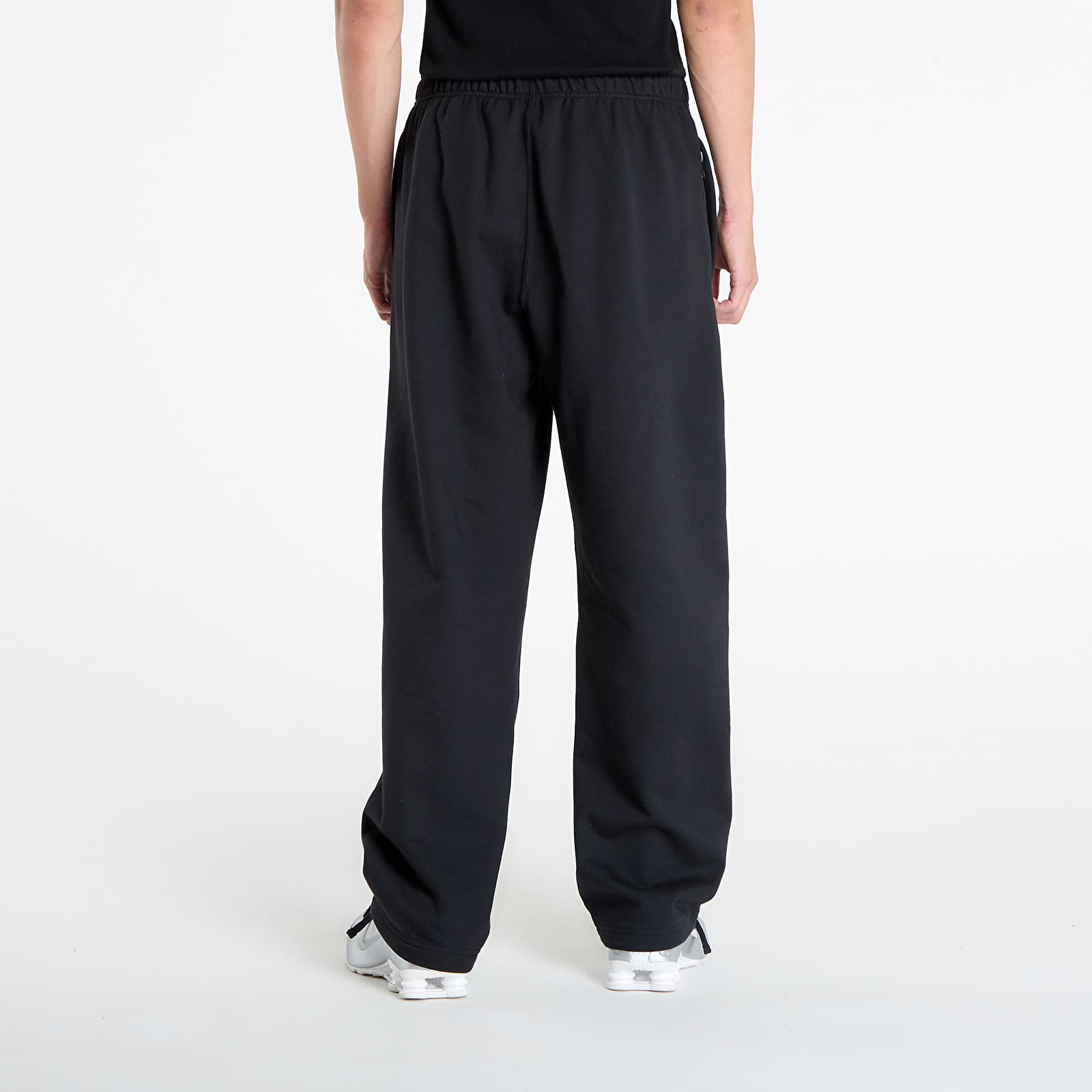 Joggebukser Nike Solo Swoosh Men's Fleece Open-Hem Pants Black/ Black/ White