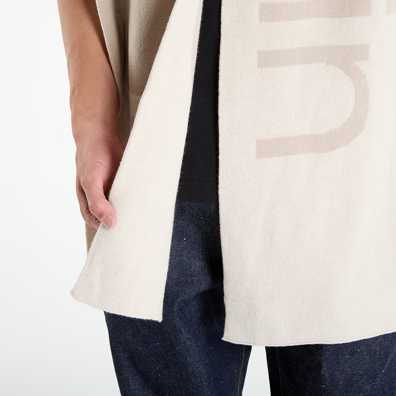 Sálak Calvin Klein Bold Logo 2-Tone Wool Scarf White