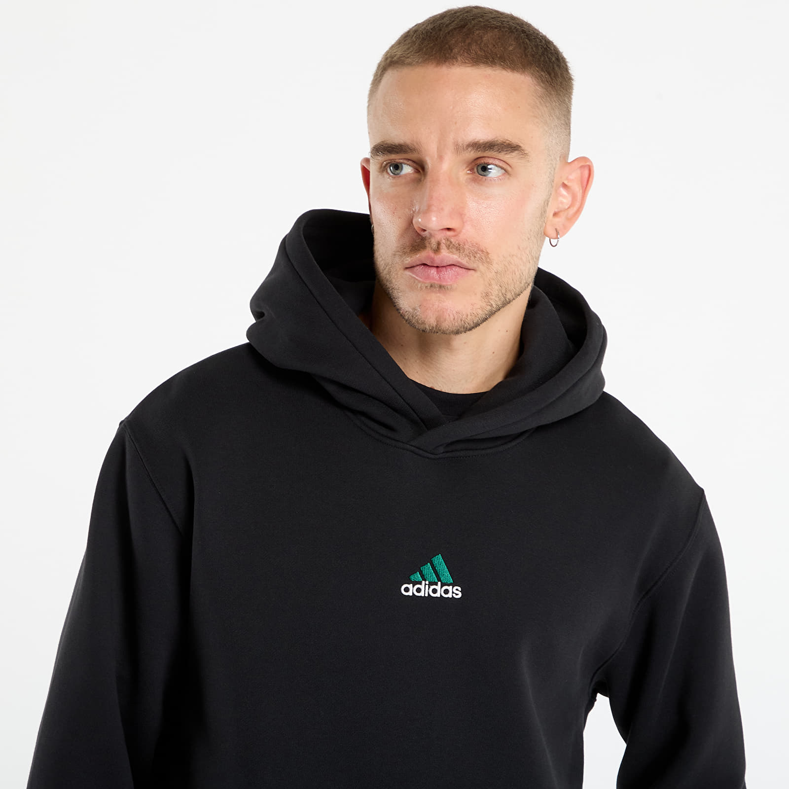Férfi kapucnis pulcsik adidas Archive Cutline Hoodie Black/ Collegiate Green