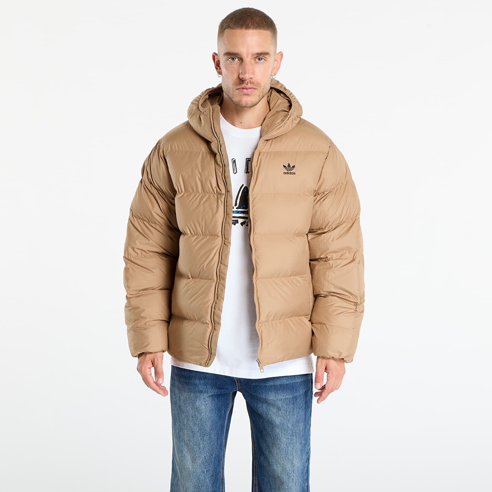 Meeste jakid adidas Tonal Hooded Puffer Jacket Cardboard