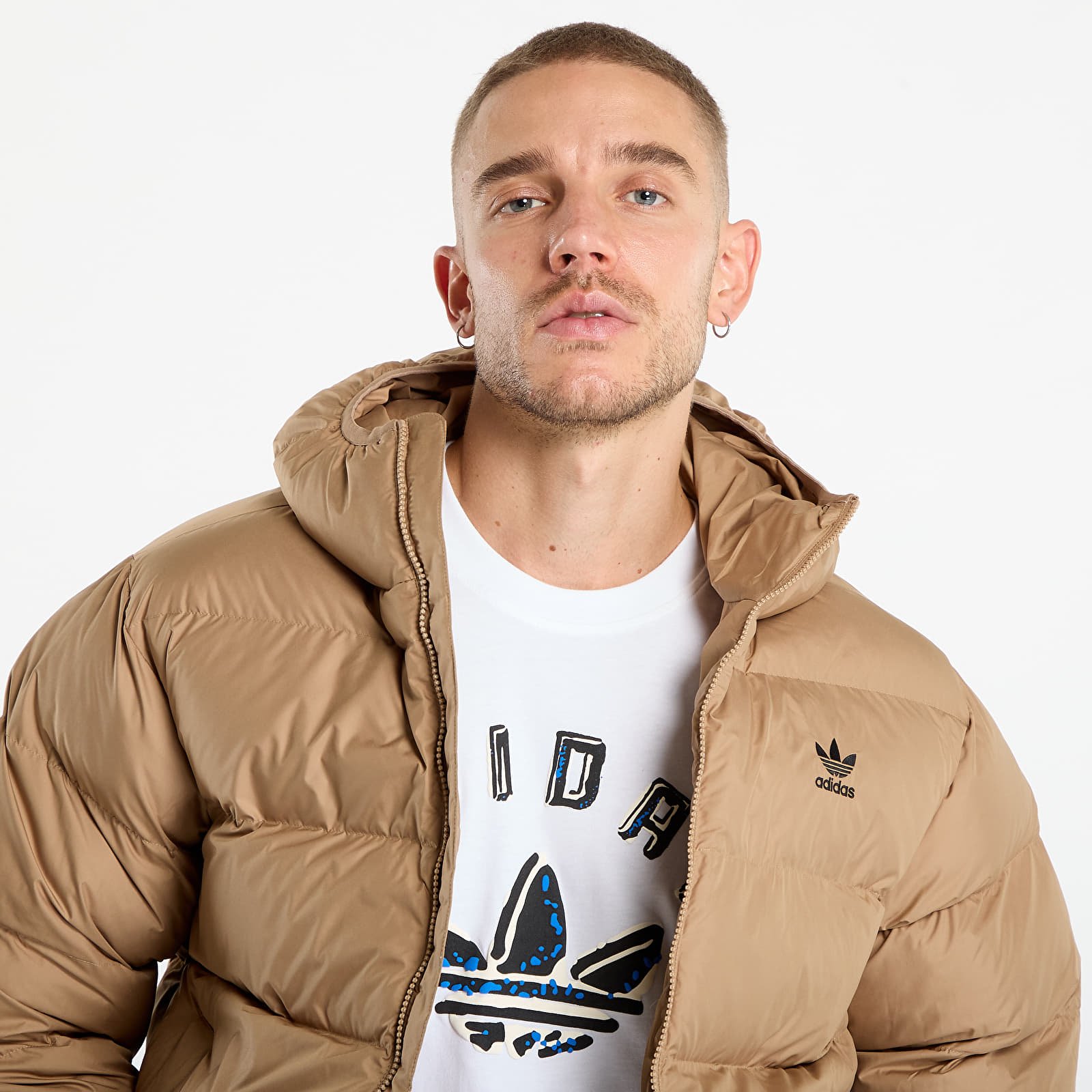 Meeste jakid adidas Tonal Hooded Puffer Jacket Cardboard