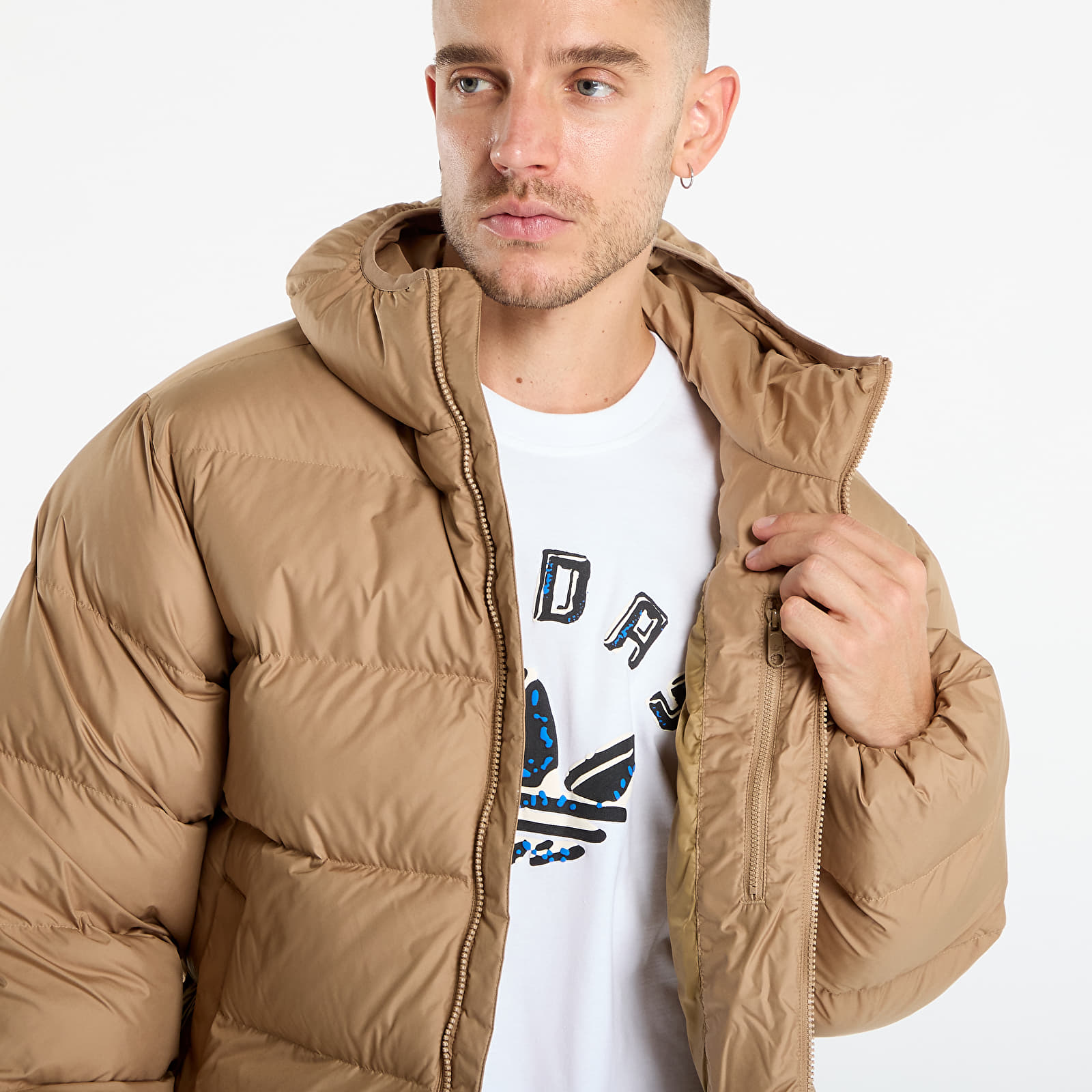 Meeste jakid adidas Tonal Hooded Puffer Jacket Cardboard