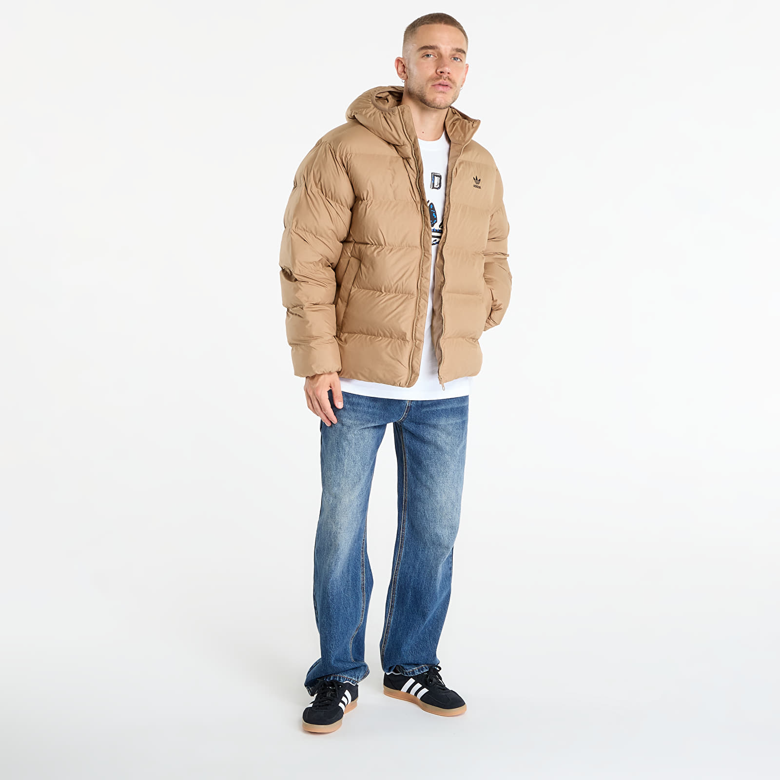 Meeste jakid adidas Tonal Hooded Puffer Jacket Cardboard