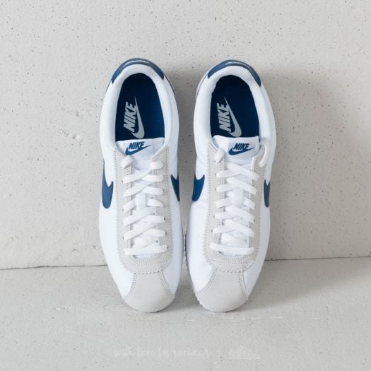 Nike cortez white gym blue online