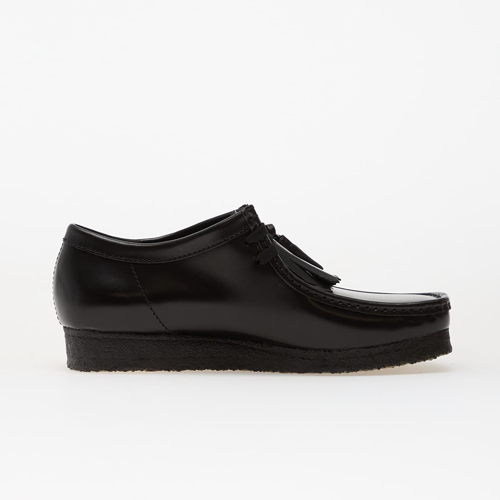 Herresko Clarks Originals Wallabee Blk HiShine Lea