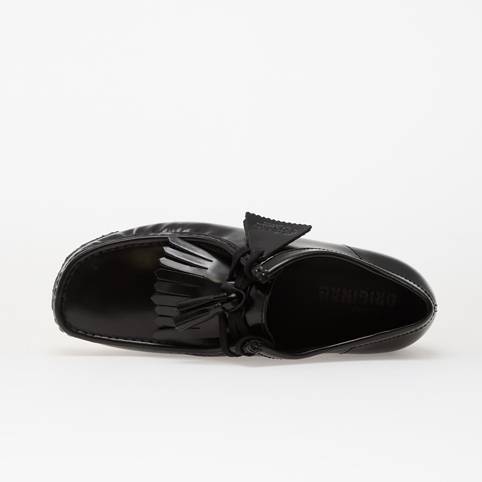 Herresko Clarks Originals Wallabee Blk HiShine Lea