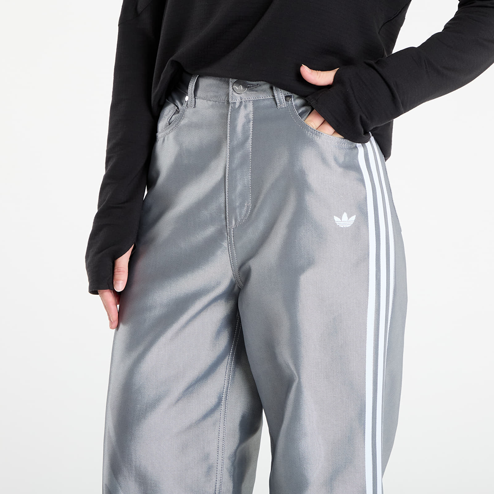 Nadrágok adidas Adilenium Season 4 Teamgeist Baggy Shine Denim Joggers Light Blue