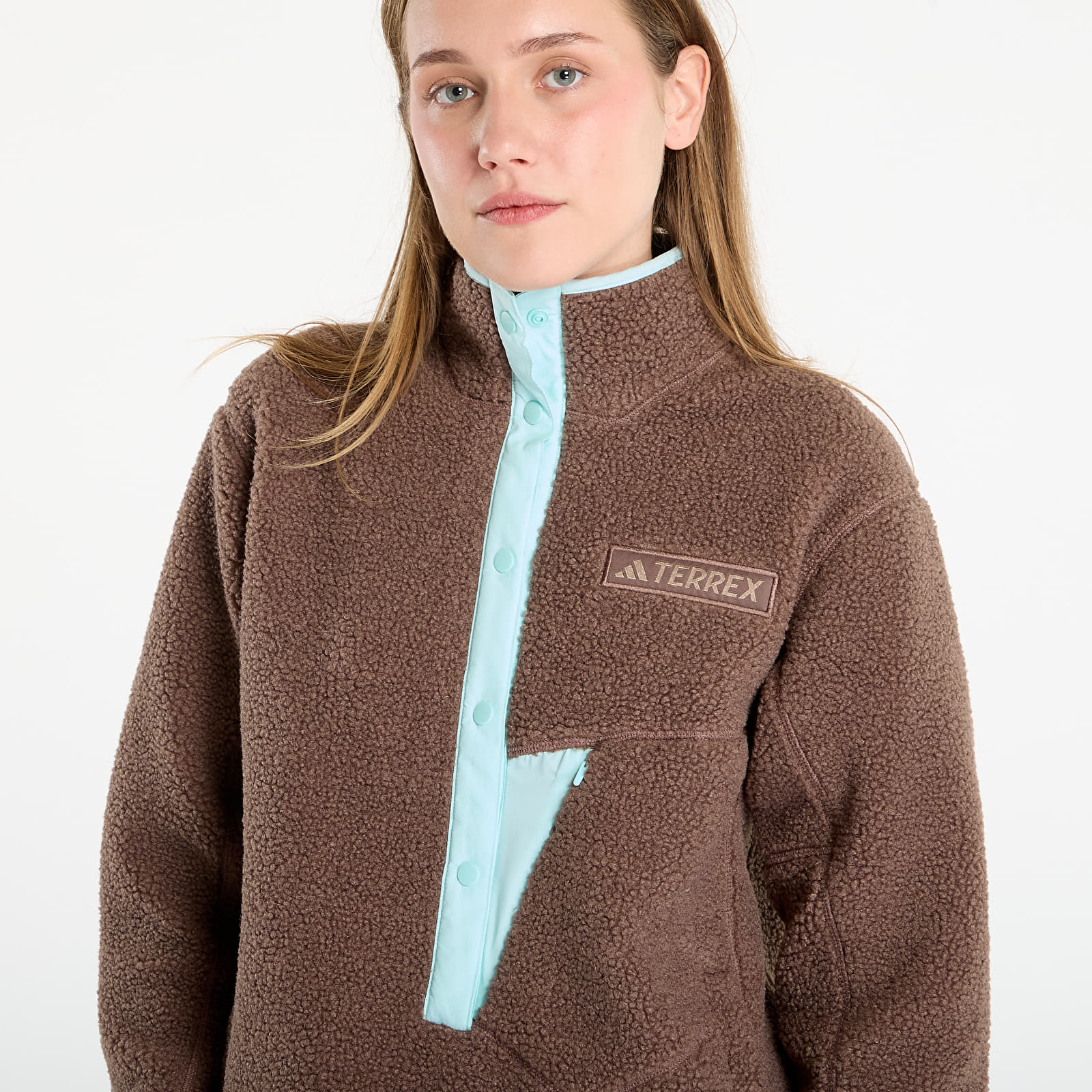 Hoodies and sweatshirts adidas Terrex Xploric High Pile Fleece Pullover Sweatshirt Earth Strata/ Aurora Ivy