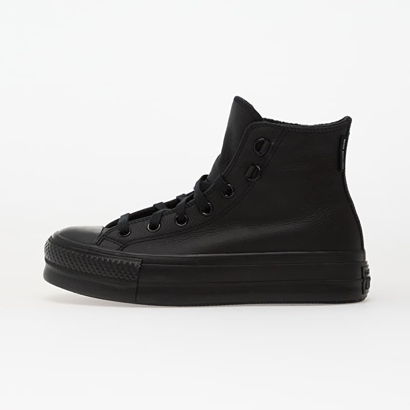 Converse Chuck Taylor All Star Lift Platform Leather Hi Black/ Black/ Black