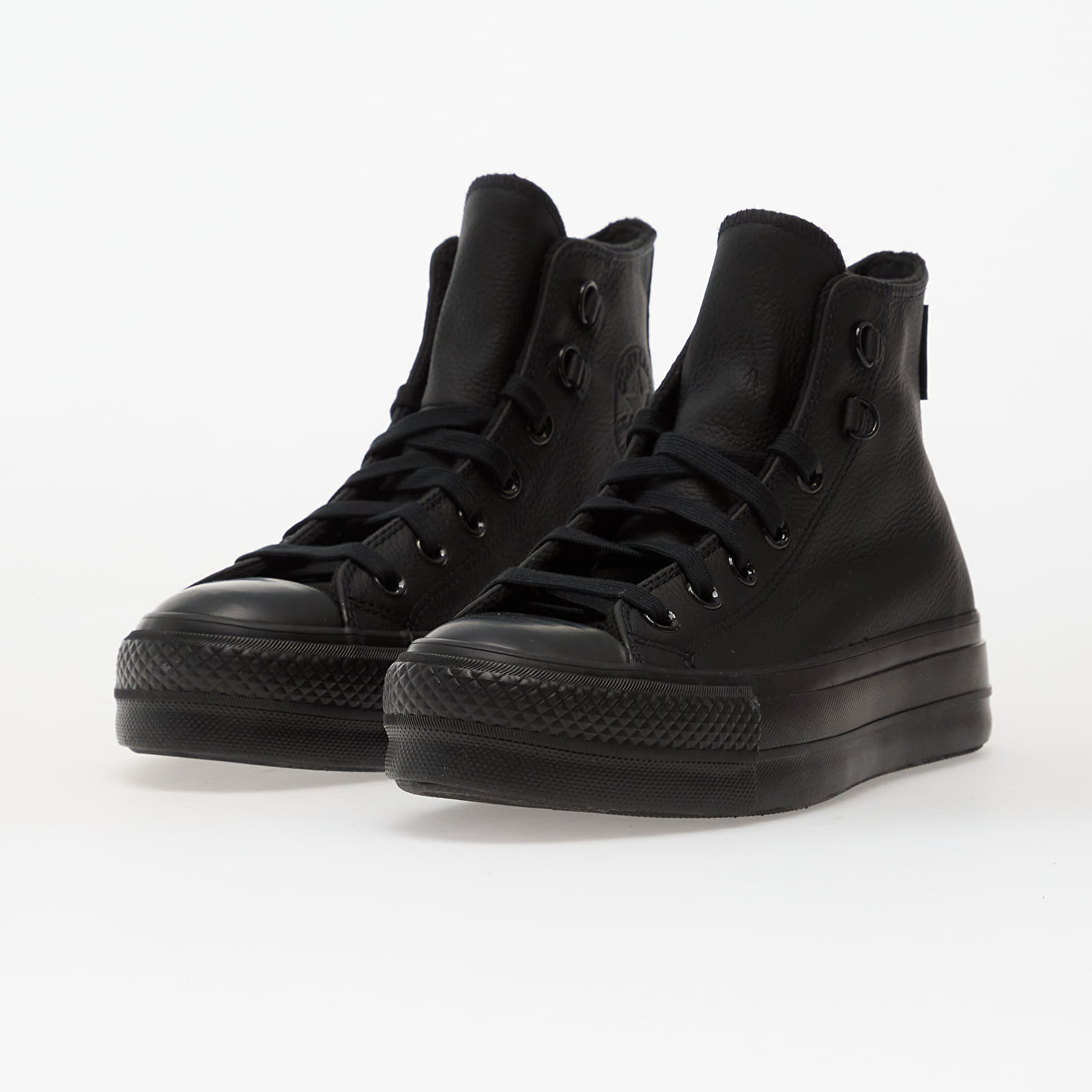 Női cipők Converse Chuck Taylor All Star Lift Platform Leather Hi Black/ Black/ Black
