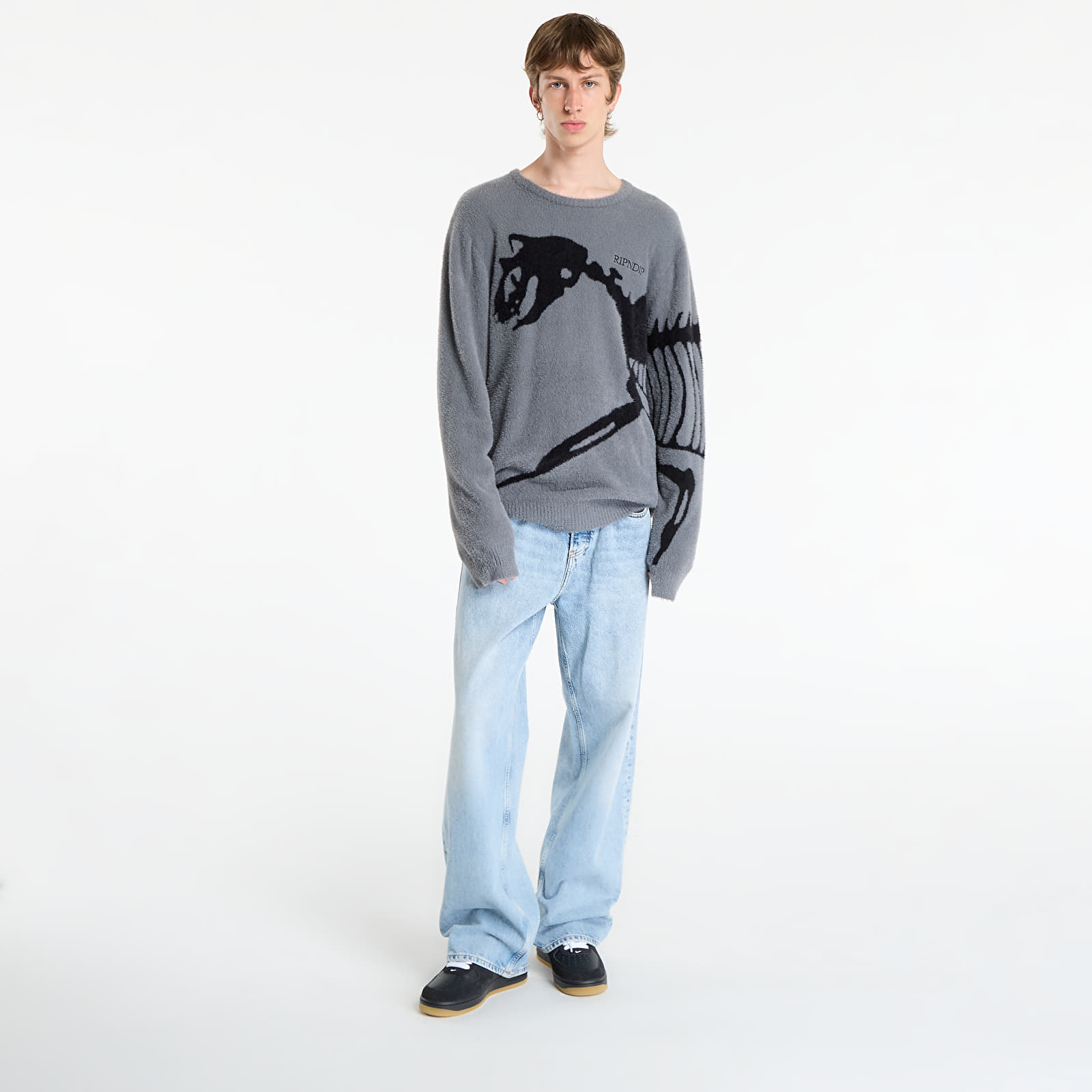 Pulóverek RIPNDIP Fossil Mohair Knit Sweater Charcoal