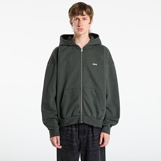 OBEY Lowercase Pigment Zip Hood Pigment Pirate Black