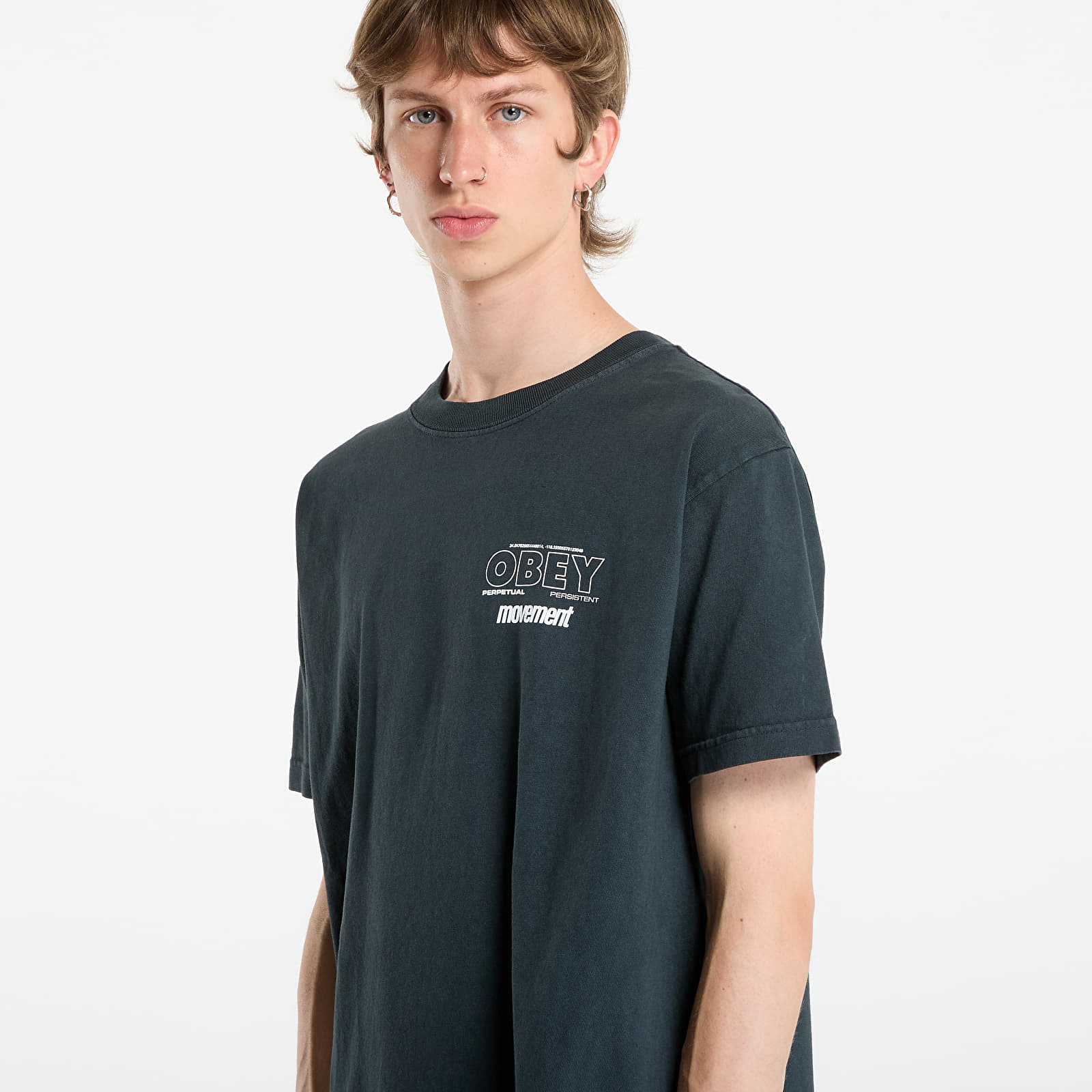 Pólók OBEY Persistent Movement Pigment True Vintage Black