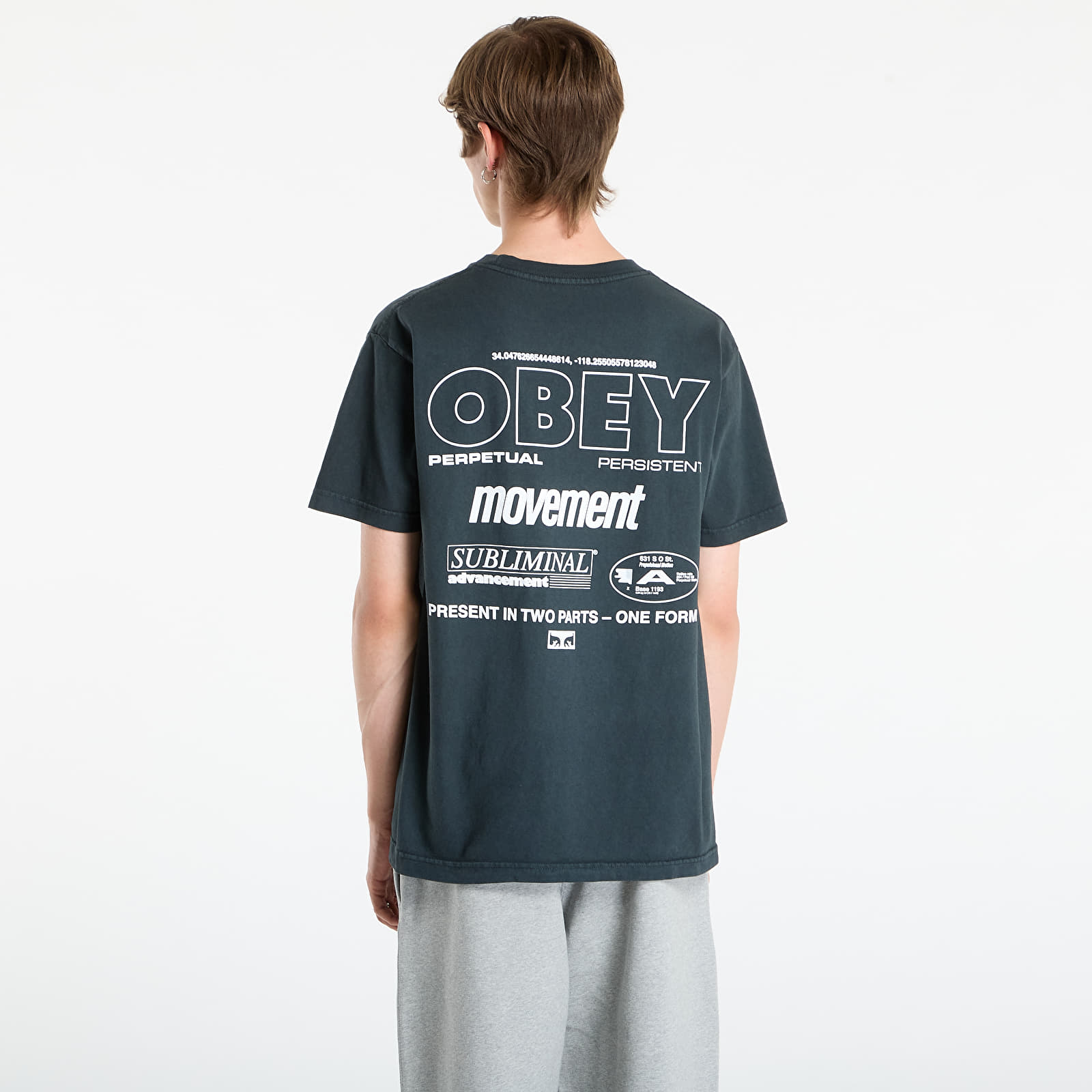 Pólók OBEY Persistent Movement Pigment True Vintage Black