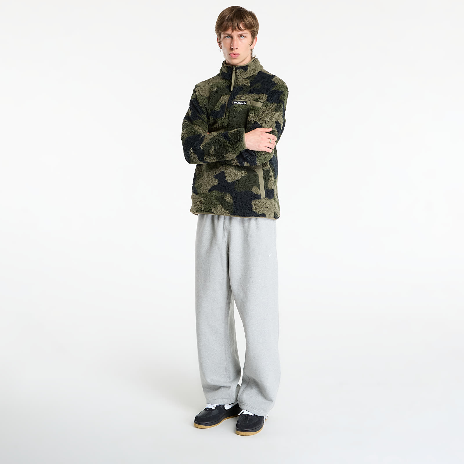 Kapucnis pulóverek és pulcsik Columbia Rugged Ridge™ High Pile Half Zip Stone Green Mod Camo
