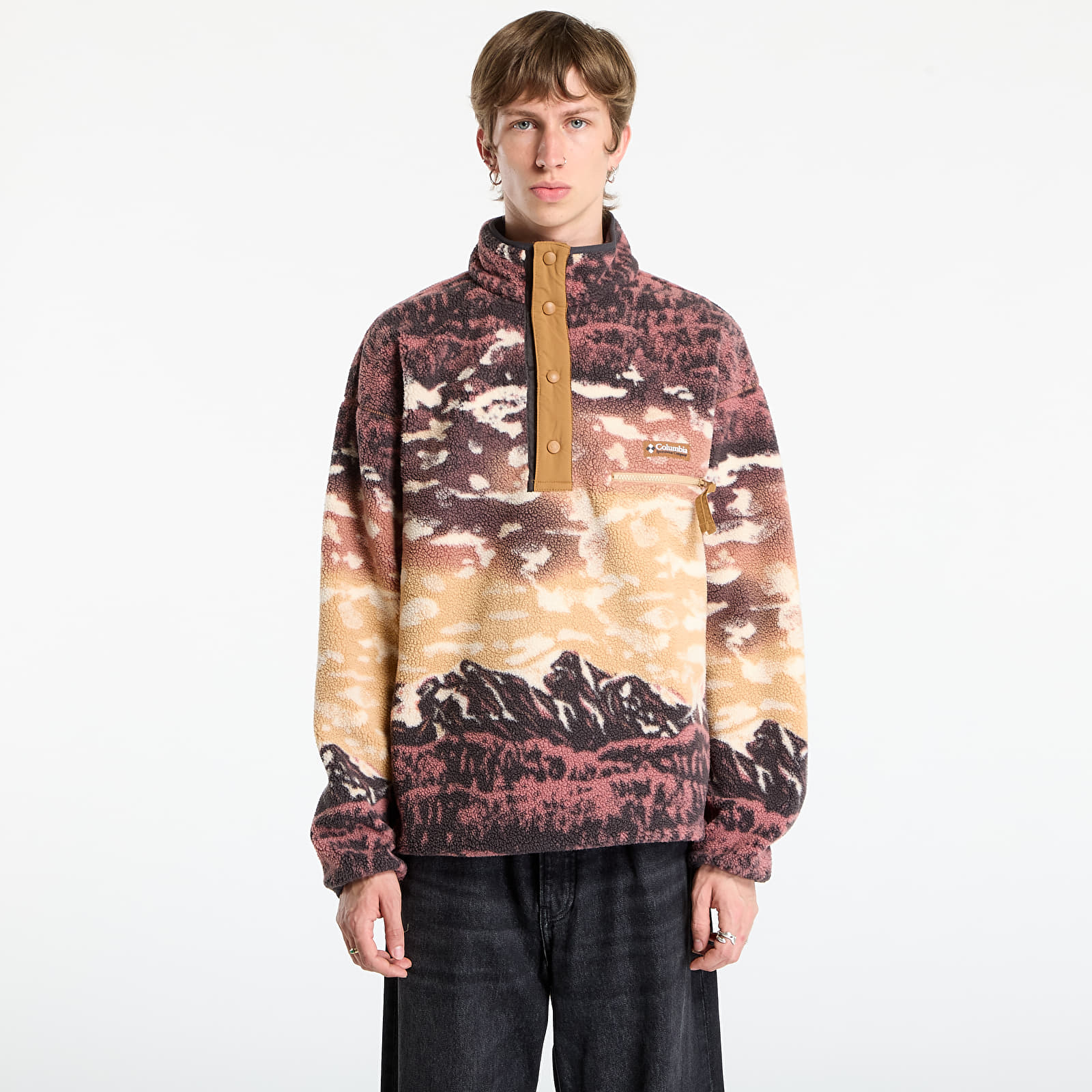 Kapucnis pulóverek és pulcsik Columbia Helvetia™ II Printed Half Snap Fleece Camel Brown Sisters