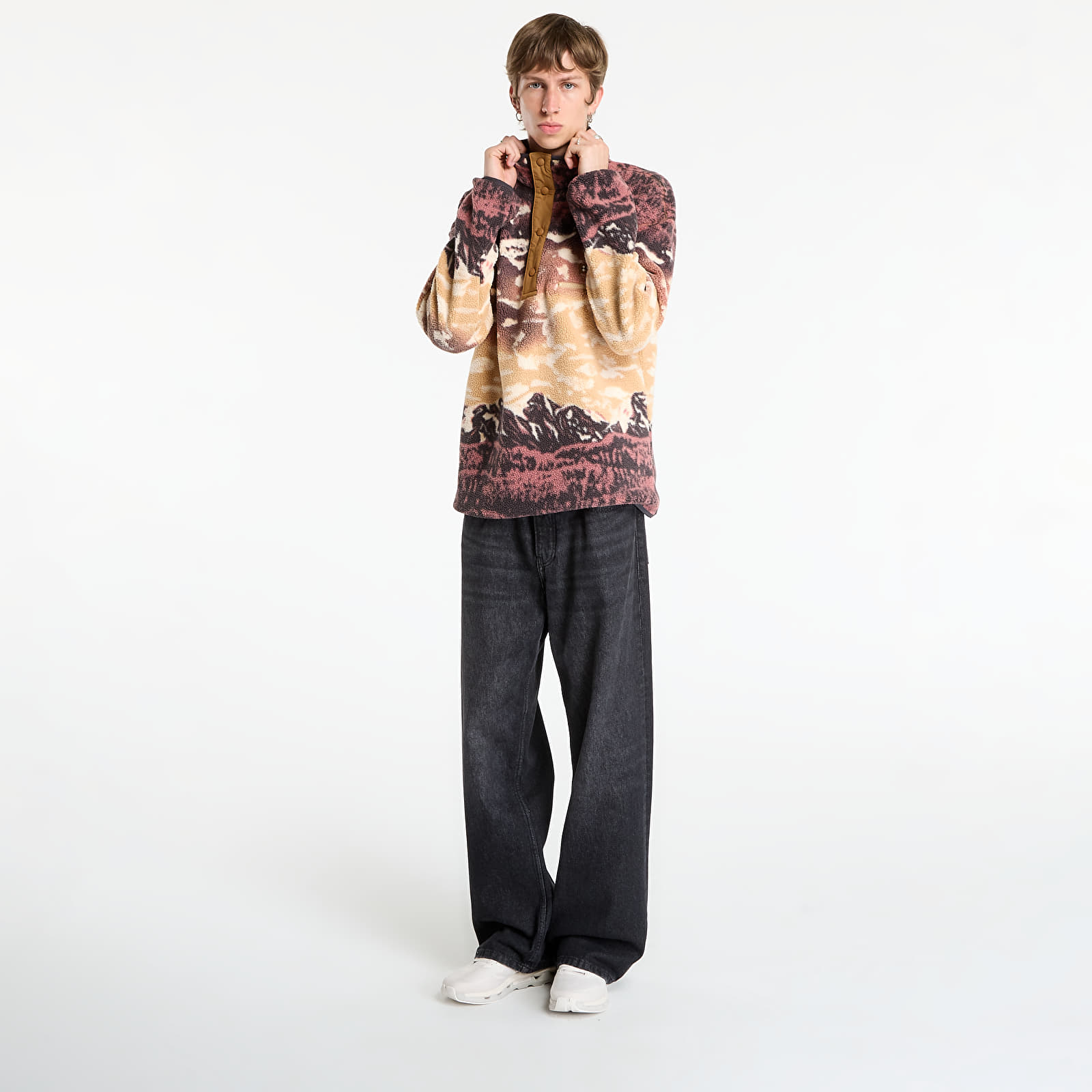 Kapucnis pulóverek és pulcsik Columbia Helvetia™ II Printed Half Snap Fleece Camel Brown Sisters