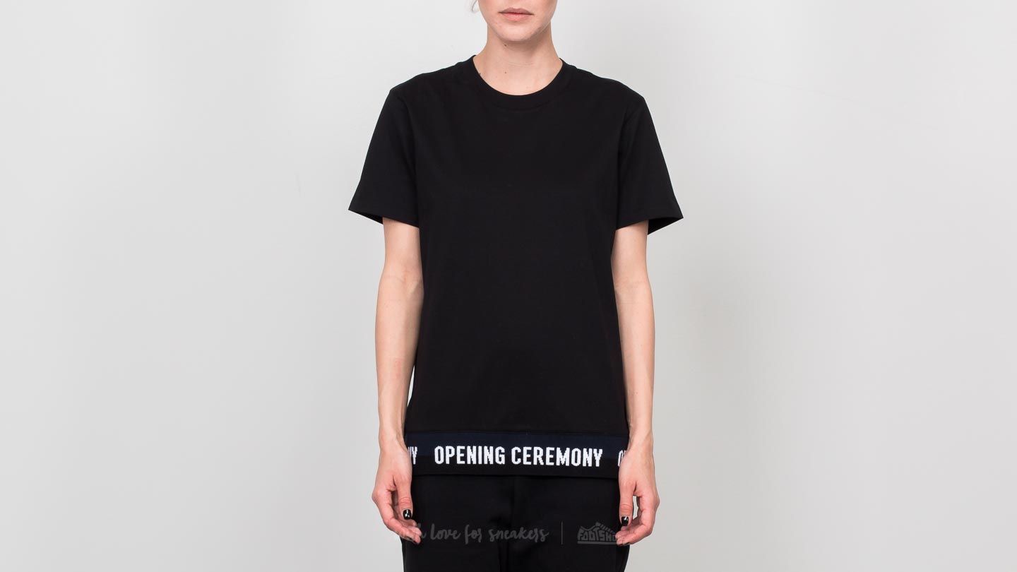 T-shirts Opening Ceremony Elastic Logo Tee Black