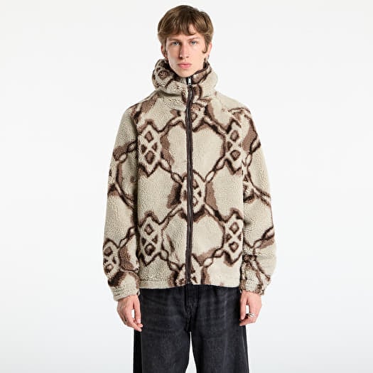 Daily Paper Burned Shield Sherpa Hoodie Off White