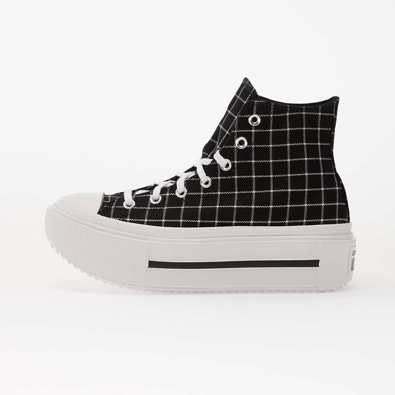 Férfi cipők Converse Chuck Taylor All Star Lift Double Stack Platform Plaid Hi Black/ White/ Black