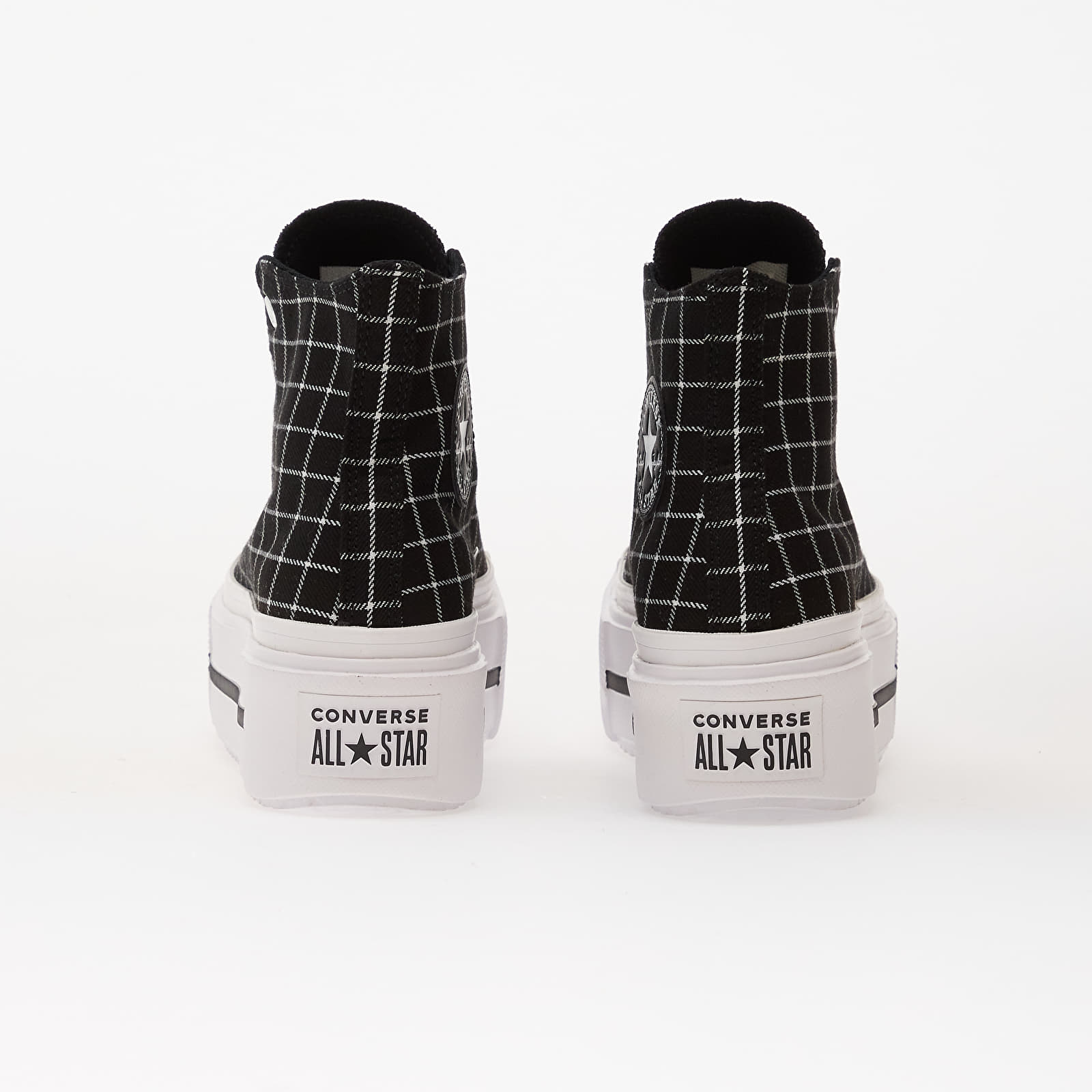 Férfi cipők Converse Chuck Taylor All Star Lift Double Stack Platform Plaid Hi Black/ White/ Black