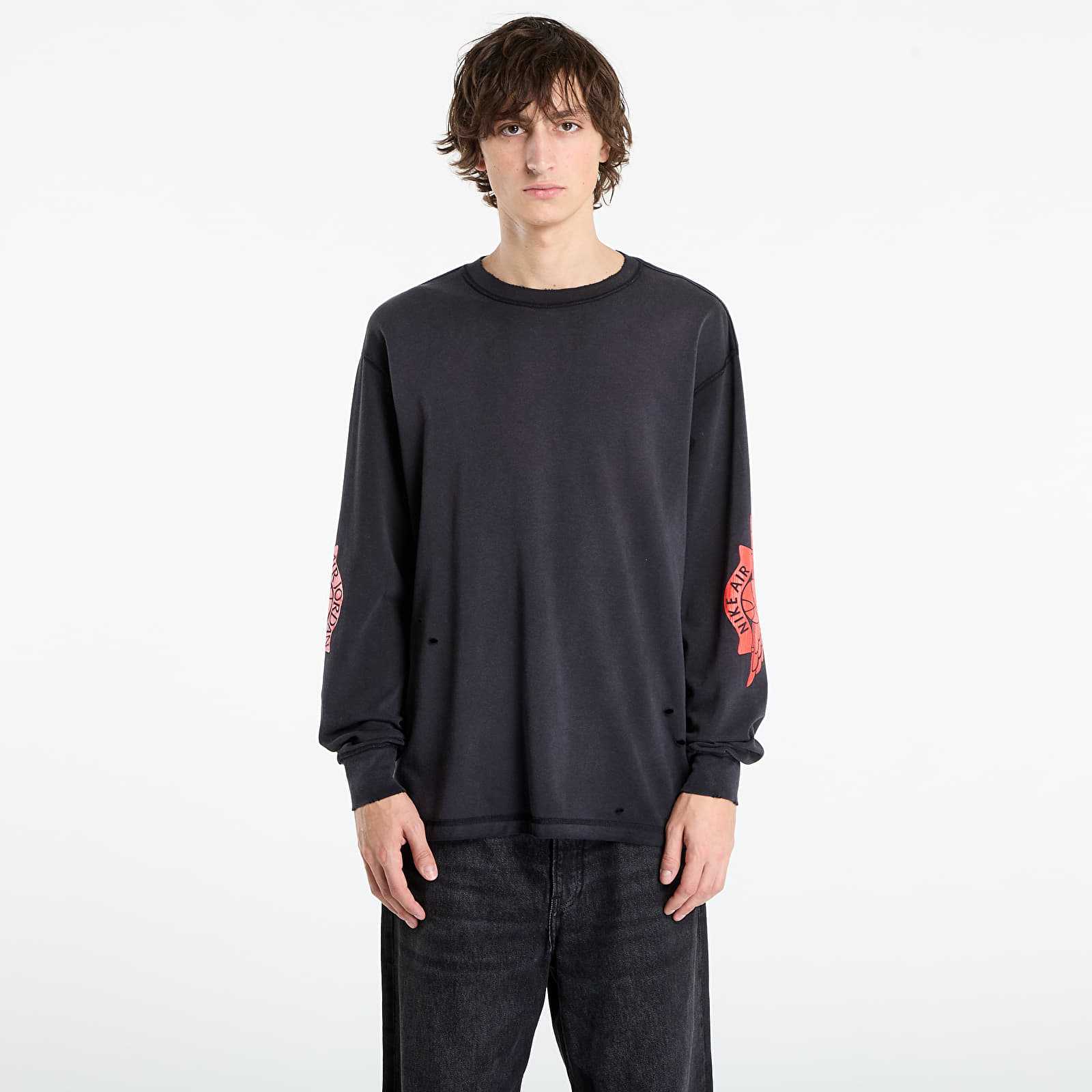 T-krekli Jordan Rare Air Men's Long-Sleeve T-Shirt Black/ Chile Red