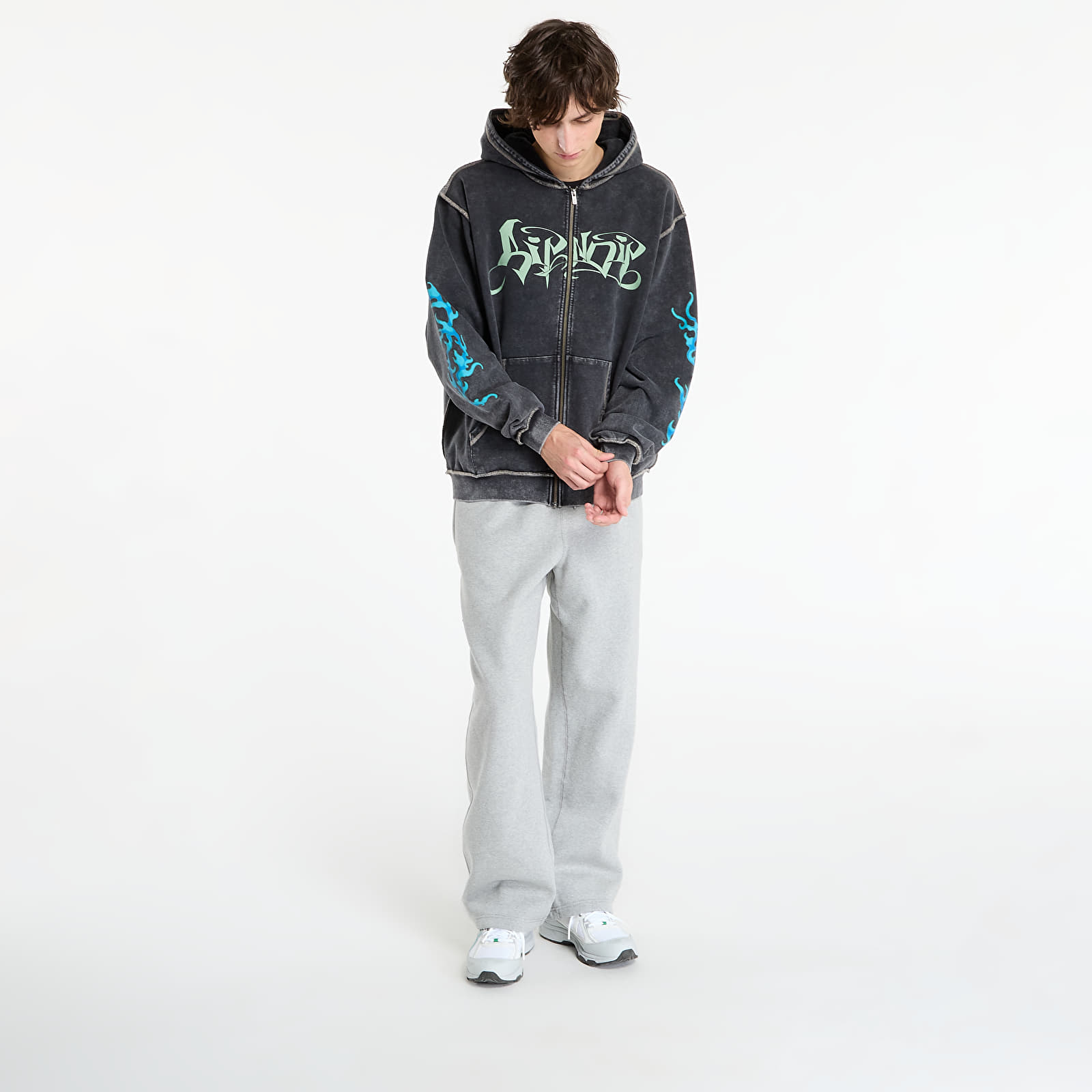 Mikinas ar kapuci un sporta krekli RIPNDIP Squabble Up Hoodie Black Vintage Wash