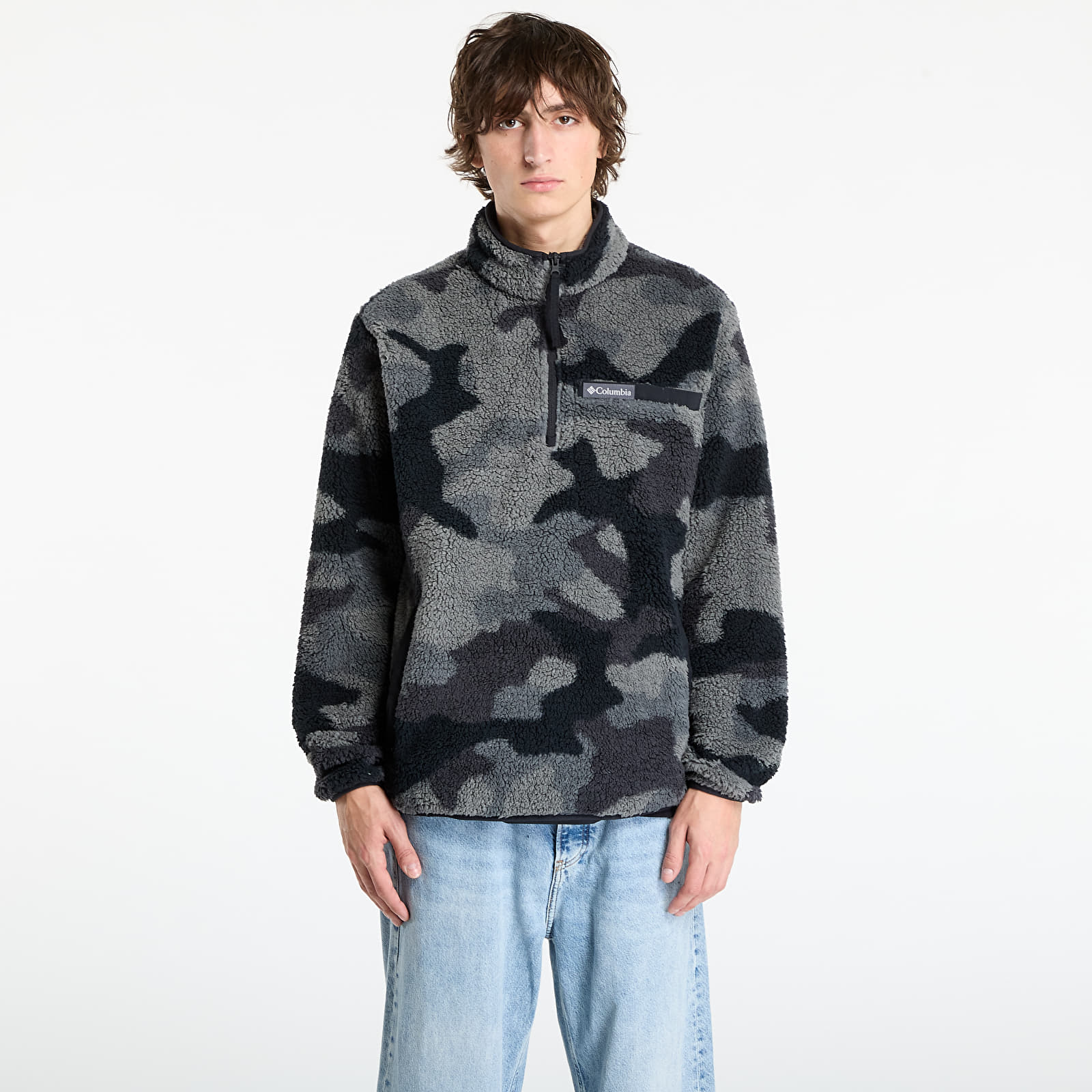 Men's hoodies Columbia Rugged Ridge™ High Pile Half Zip Black Mod Camo