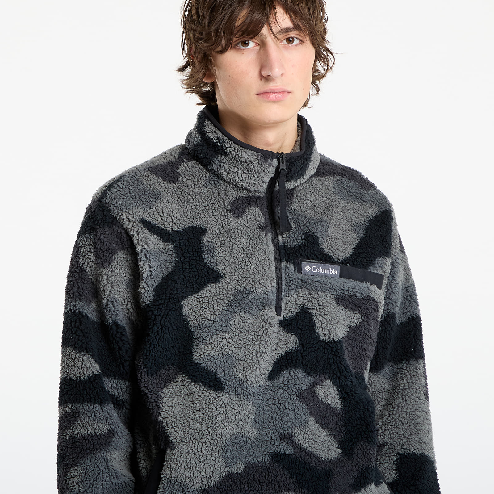 Men's hoodies Columbia Rugged Ridge™ High Pile Half Zip Black Mod Camo