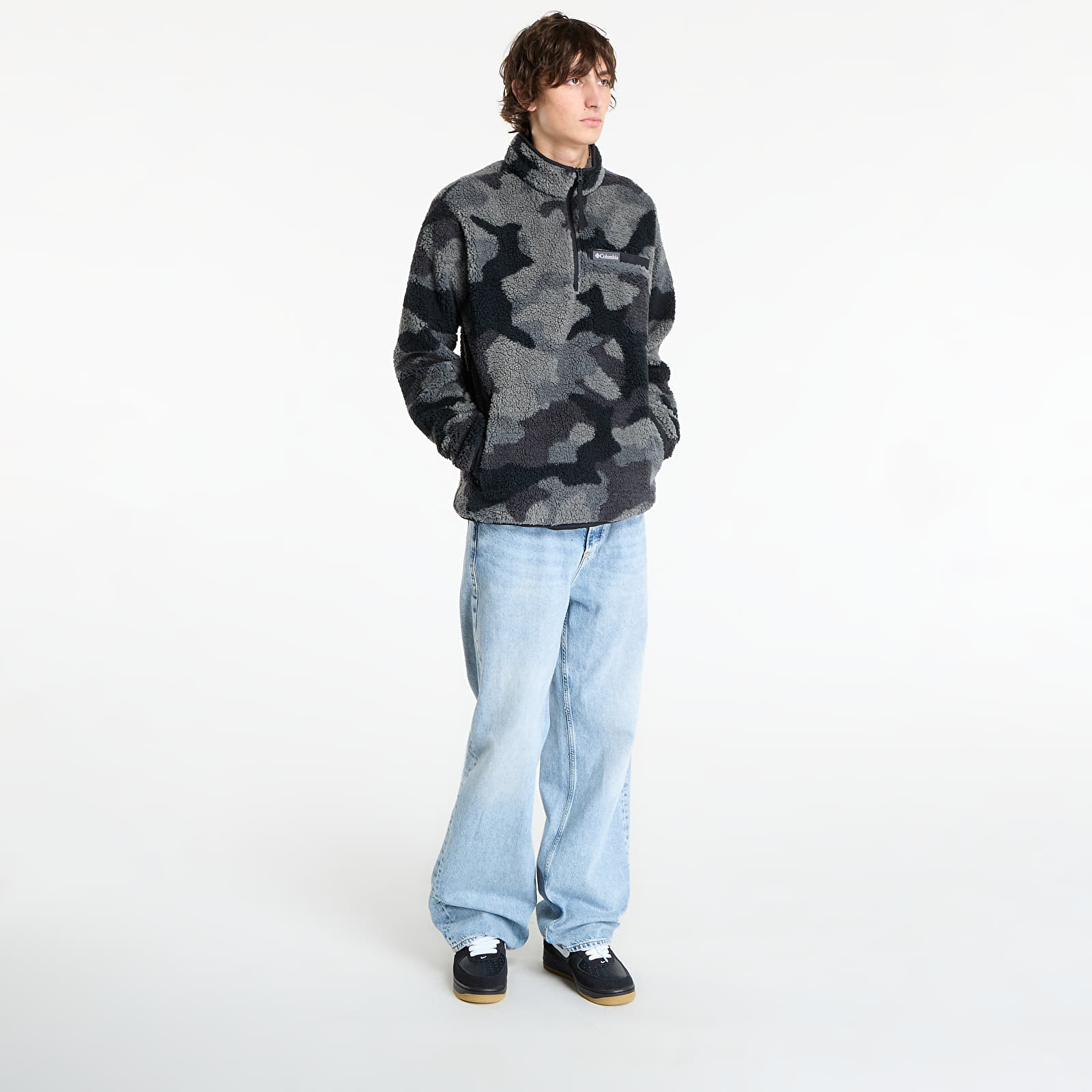 Men's hoodies Columbia Rugged Ridge™ High Pile Half Zip Black Mod Camo