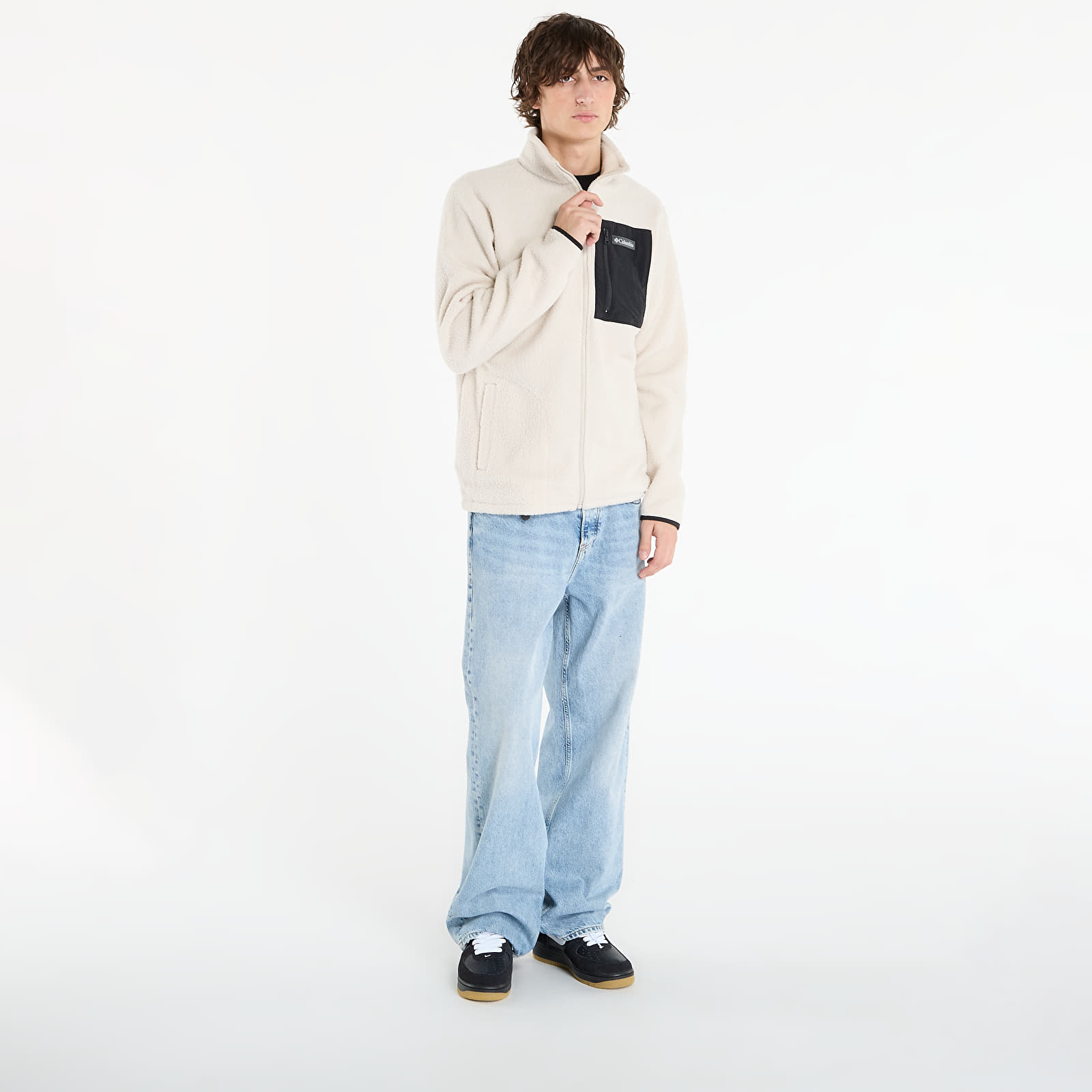 Sweatjacken und Sweatshirts Columbia Jasper Ridge™ Pebbled Full Zip Fleece Dark Stone/ Black