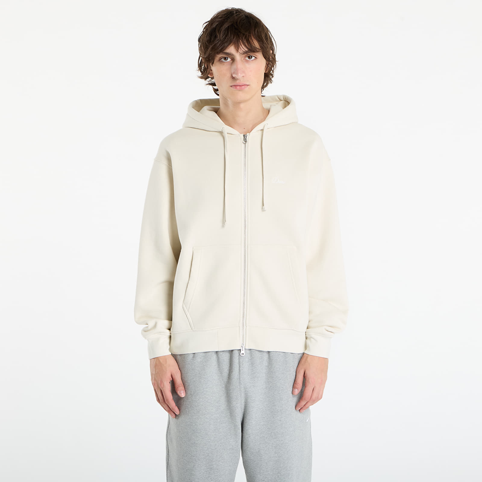 Sweatshirt Dime Cursive Zip Hoodie UNISEX Natural M