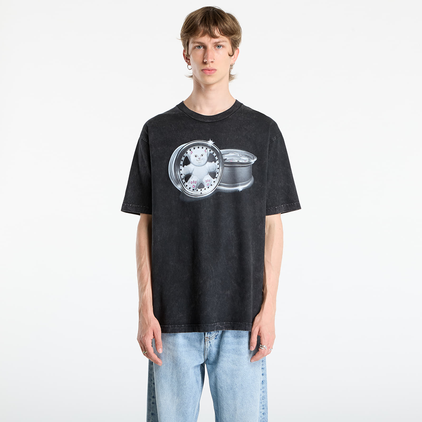 Tricou RIPNDIP Nerm Wheels Tee Black Vintage Wash M