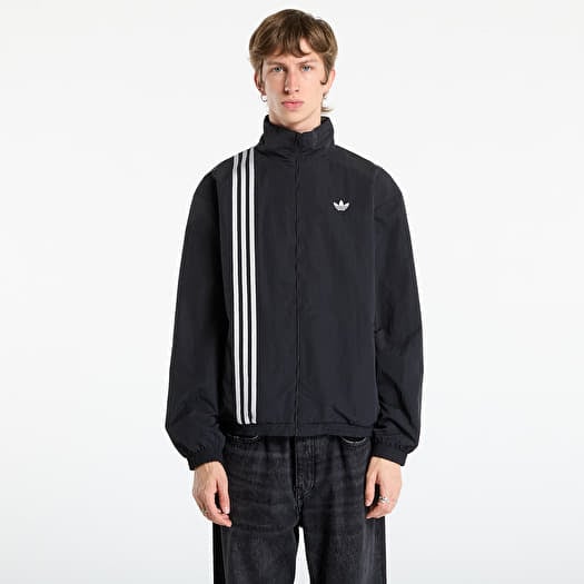 adidas Firebird Front Stripes Woven Track Top Black/ Stone Khaki/ Better Scarlet