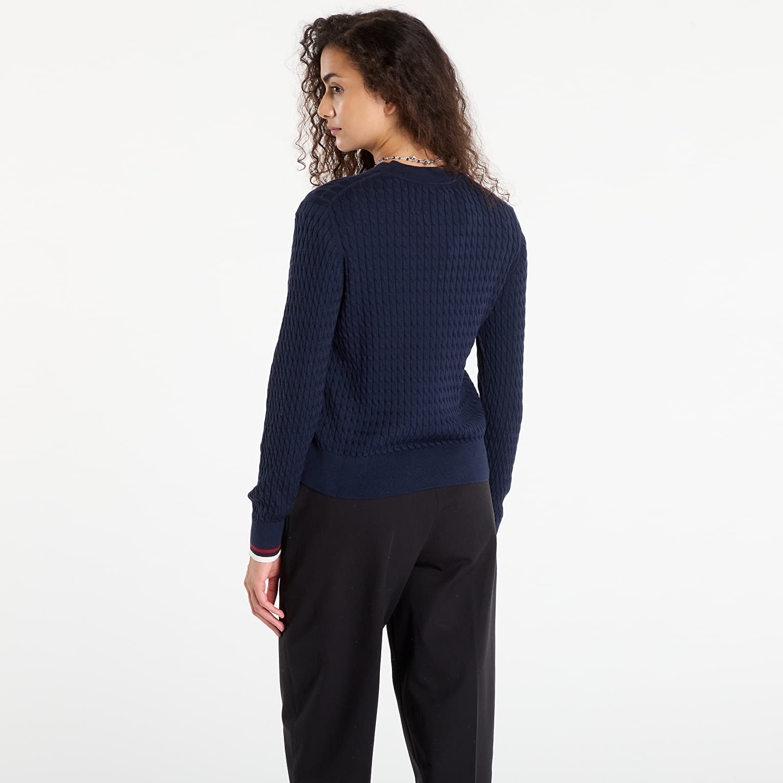 Naiste kampsunid Tommy Hilfiger Co Cable Fine Gg C-Nk Ls Sweater Dark Night Navy